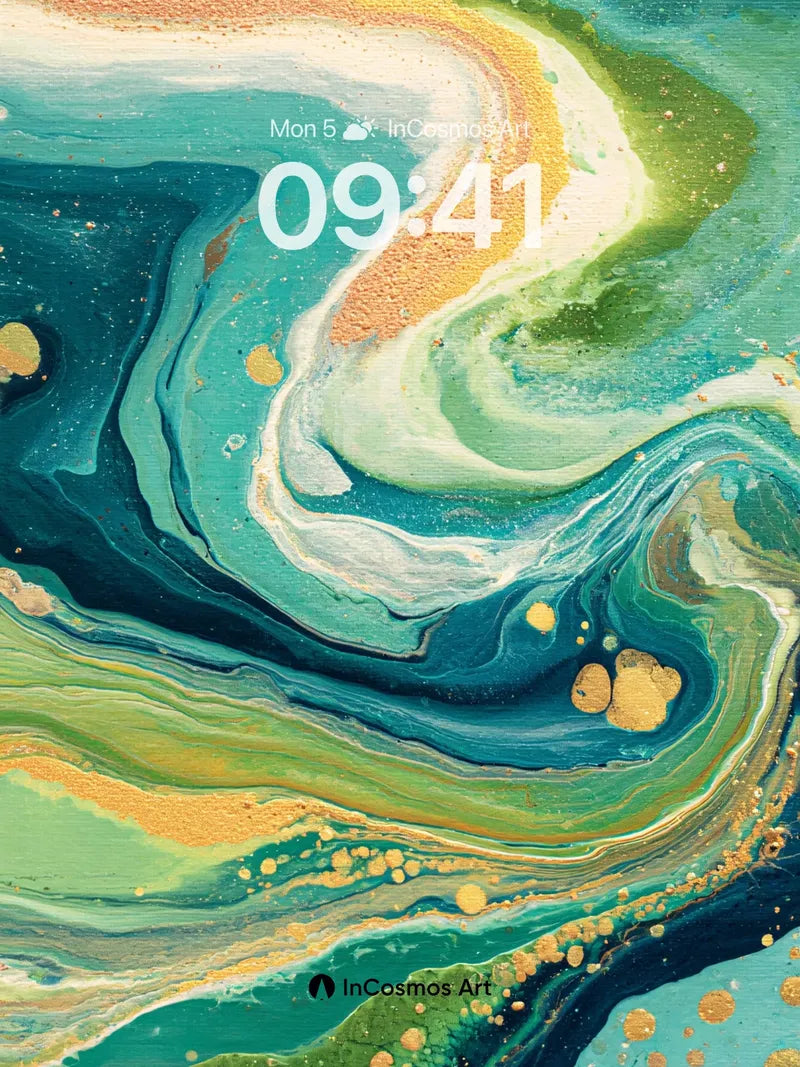 Luminous Tide Wallpaper with Golden Whispers