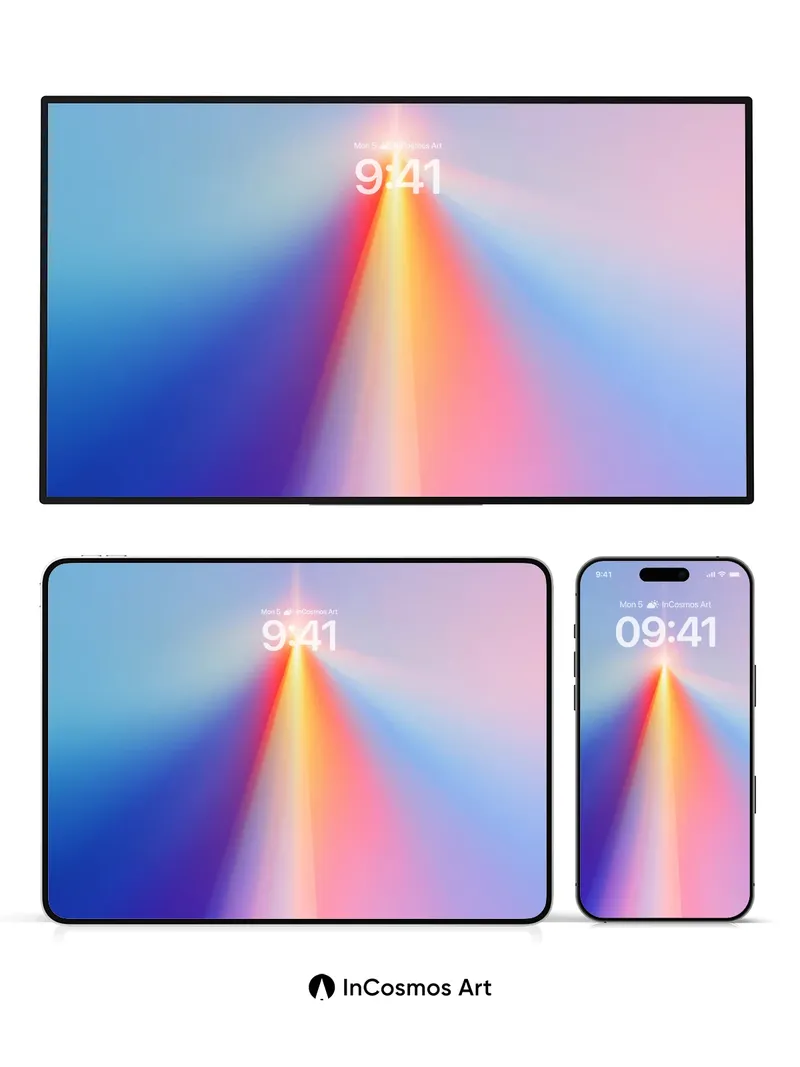 Prismatic Dawn Wallpaper with Radiant Core