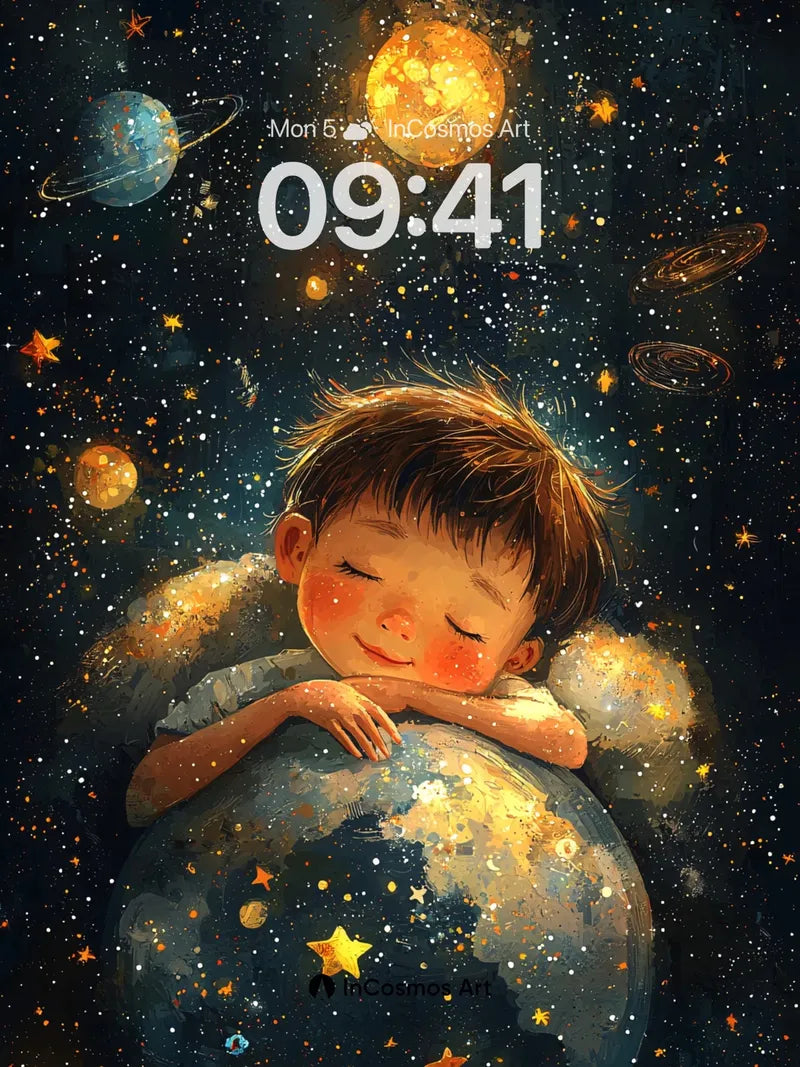 Stellar Slumber Wallpaper with Cosmic Cradle wallpaper for iPhone, iPad & Mac