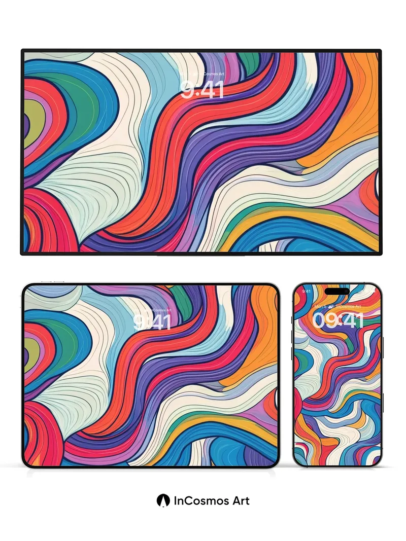 Swirling Rainbow Wallpaper with Liquid Light