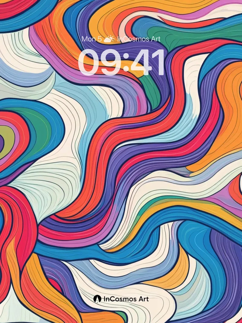 Swirling Rainbow Wallpaper with Liquid Light