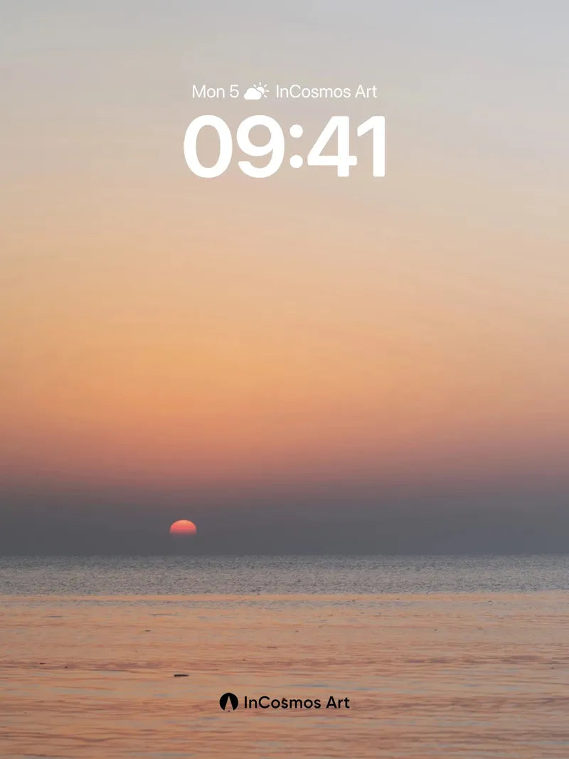 Serenity Horizon Wallpaper with Distant Sun