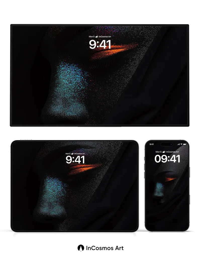 Shadowed Prism Wallpaper with Iridescent Veil