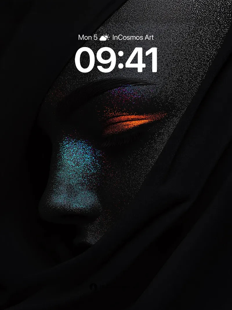 Shadowed Prism Wallpaper with Iridescent Veil