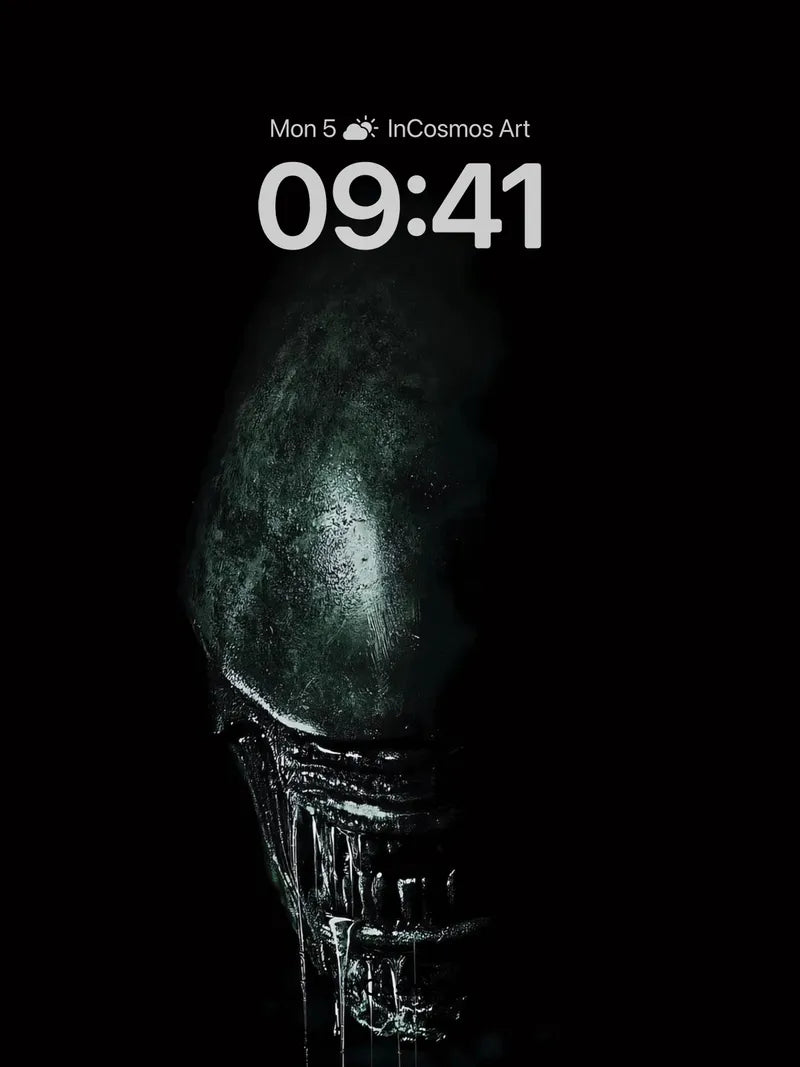 Shadowed Horror Wallpaper with Dripping Venom