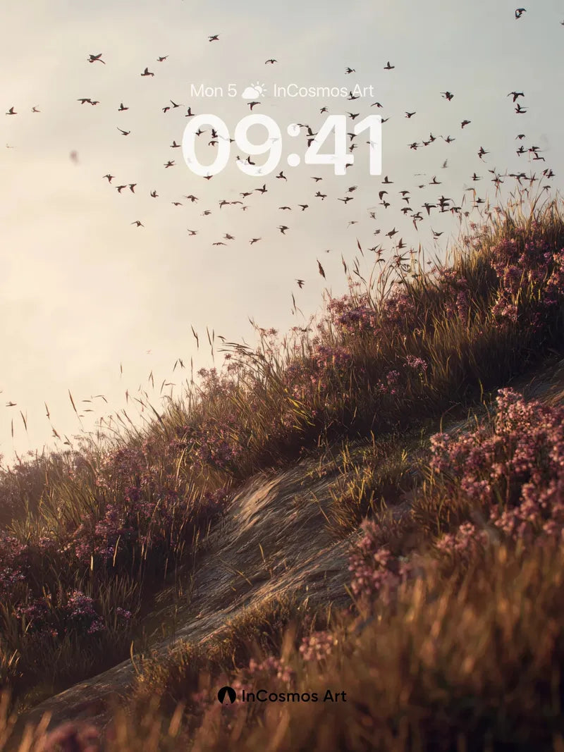 Serenity Flight Wallpaper with Dusk Meadow wallpaper for iPhone, iPad & Mac