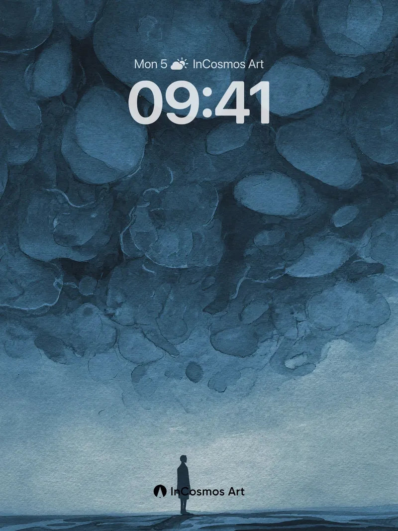 Solitary Sky Wallpaper with Floating Stones wallpaper for iPhone, iPad & Mac