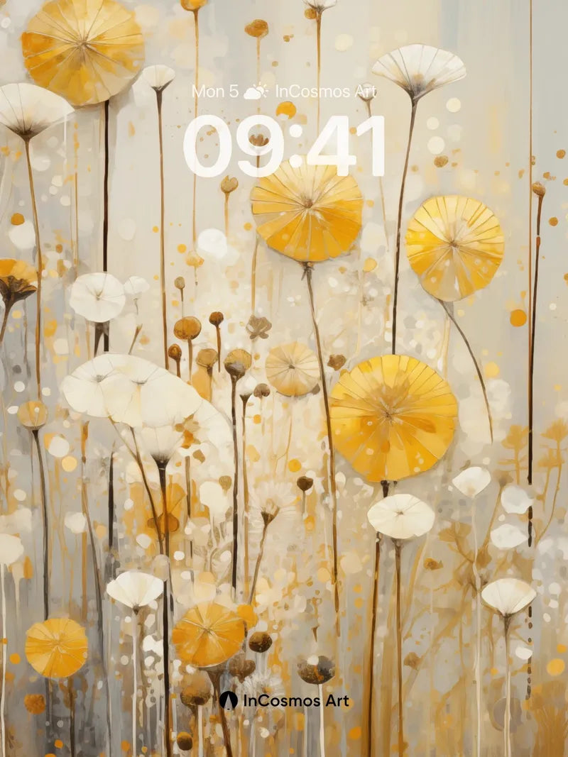 Golden Whisper Wallpaper with Dandelion Light