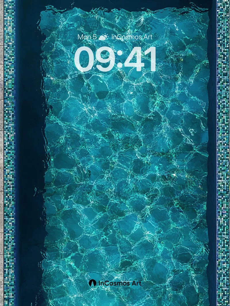 Calm Currents Wallpaper with Mosaic Edge