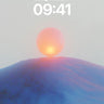 Serene Horizon Wallpaper with Floating Sun wallpaper for iPhone, iPad & Mac