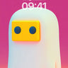 Playful Ghost Wallpaper with Neon Glow wallpaper for iPhone, iPad & Mac