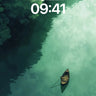 Serenity Drift Wallpaper with Floating Canoe wallpaper for iPhone, iPad & Mac
