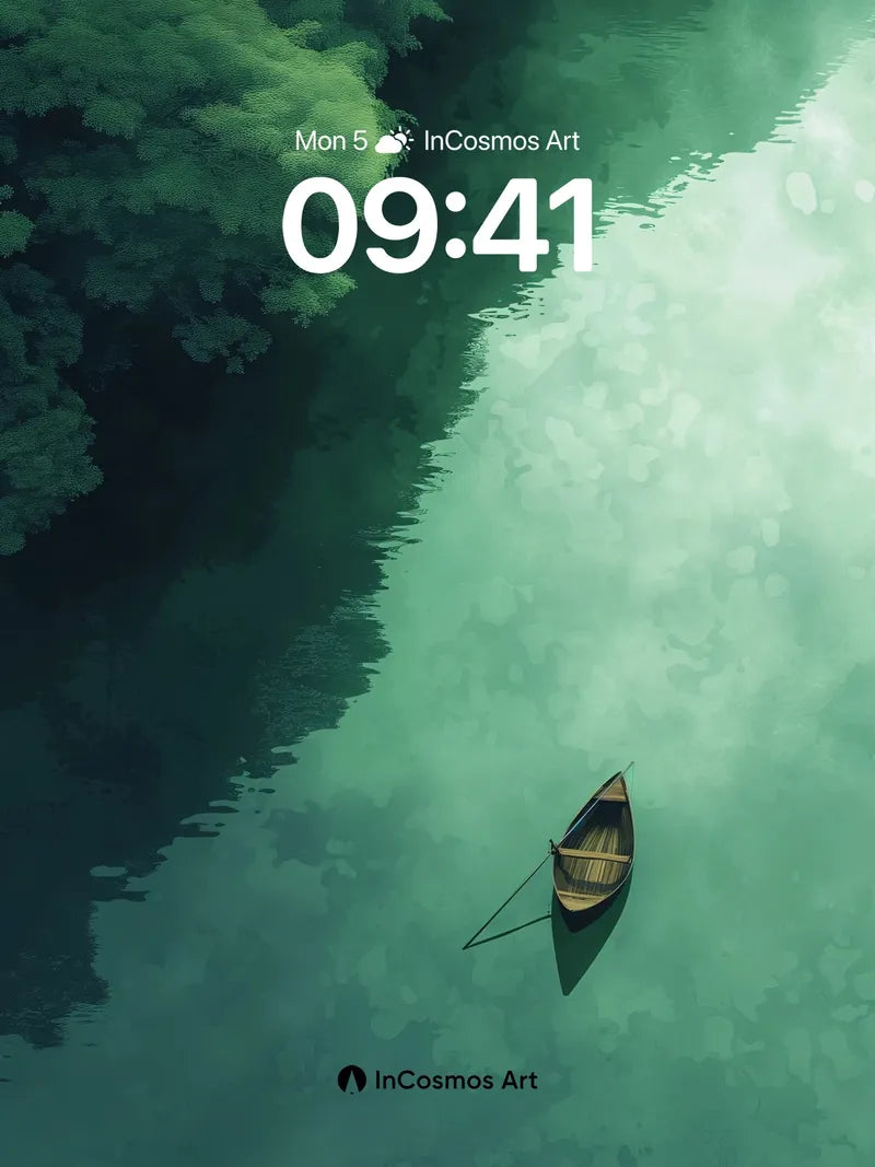 Serenity Drift Wallpaper with Floating Canoe