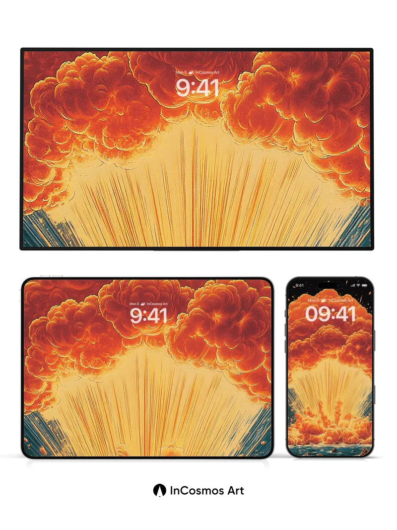 Fiery Crown Wallpaper with Cosmic Surge