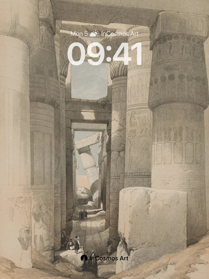 Echoes of Stone Wallpaper with Ancient Scripts