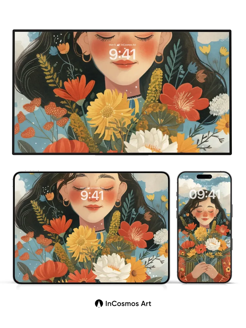 Serene Bloom Wallpaper with Whispering Petals