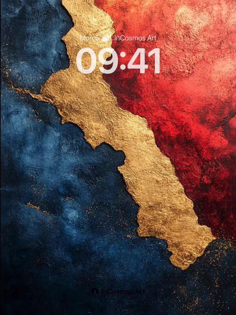 Golden Divide Wallpaper with Fiery Edge wallpaper for iPhone, iPad & Mac