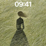 Whispering Grass Wallpaper with Silhouetted Grace wallpaper for iPhone, iPad & Mac