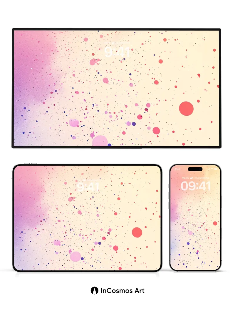 Floating Nebula Wallpaper with Cosmic Dots