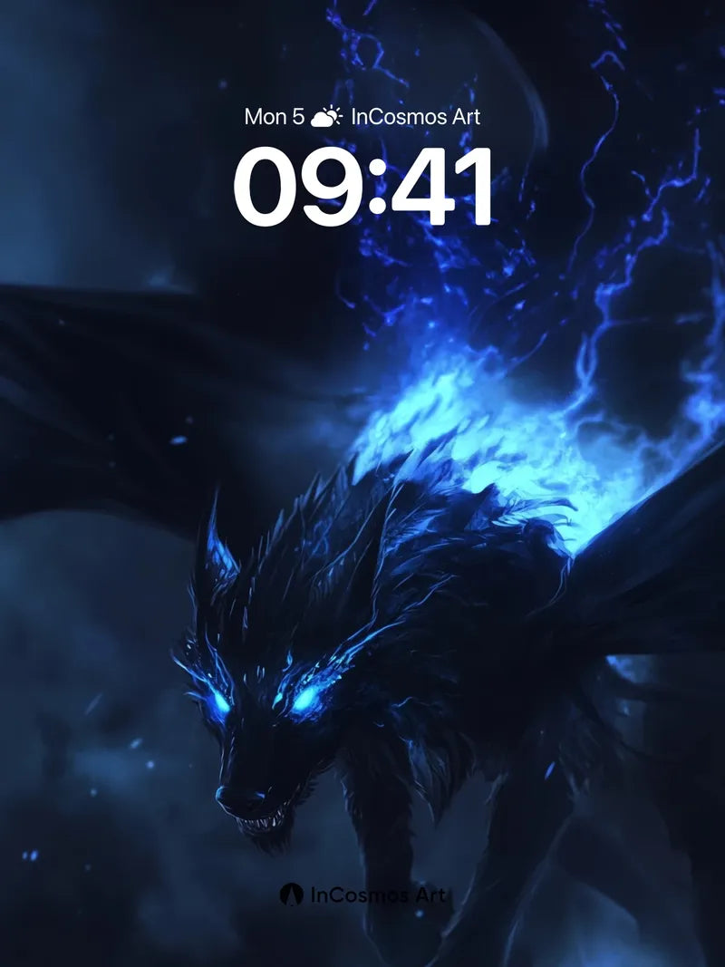 Frostfire Dragon Wallpaper with Electric Breath