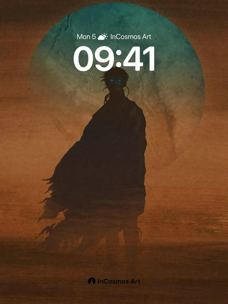 Ethereal Silhouette Wallpaper with Moonlit Halo wallpaper for iPhone, iPad & Mac