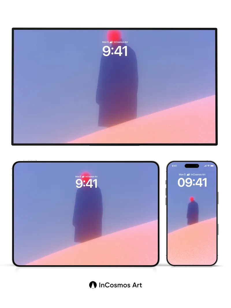 Silent Horizon Wallpaper with Glowing Red Crown