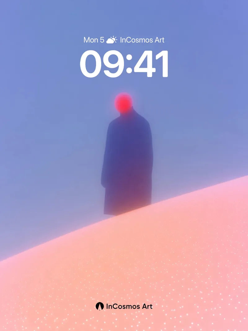 Silent Horizon Wallpaper with Glowing Red Crown