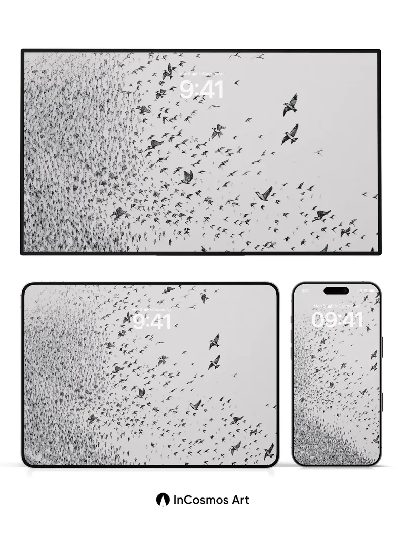 Silent Migration Wallpaper with Flock Currents