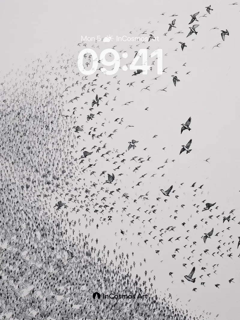 Silent Migration Wallpaper with Flock Currents