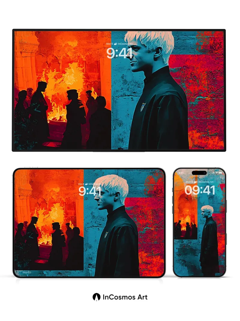 Crimson Echo Wallpaper with Stone Silence