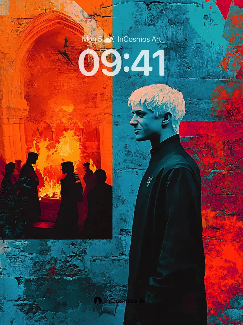 Crimson Echo Wallpaper with Stone Silence