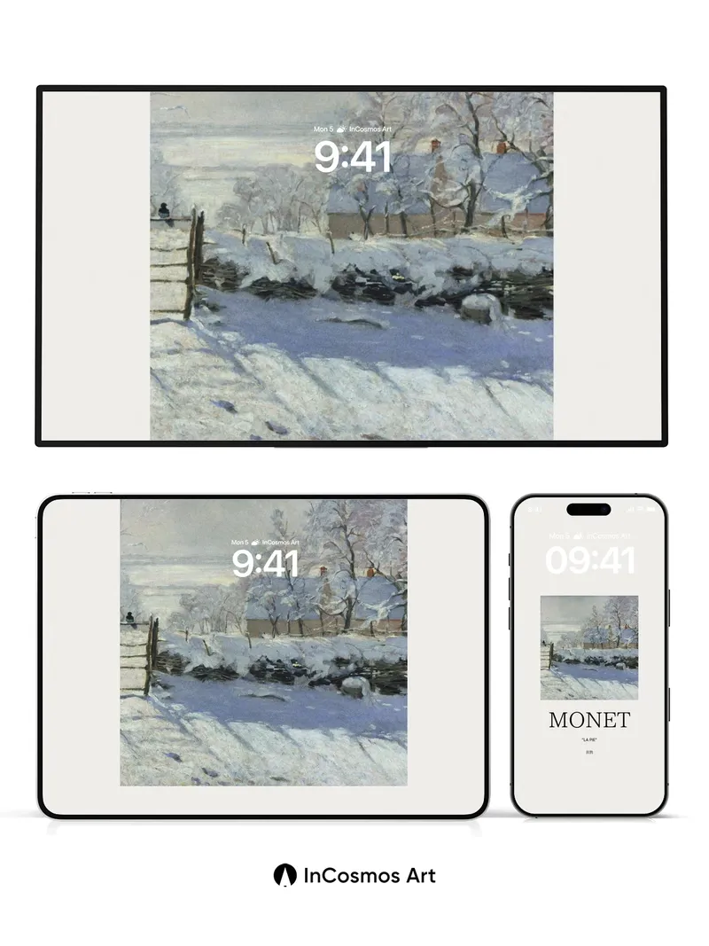 Winter Hush Wallpaper with Monet's Touch