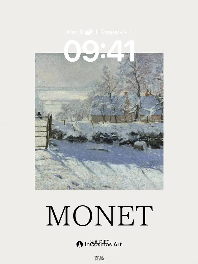 Winter Hush Wallpaper with Monet's Touch