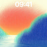 Serenity Horizon Wallpaper with Brushstroke Light wallpaper for iPhone, iPad & Mac