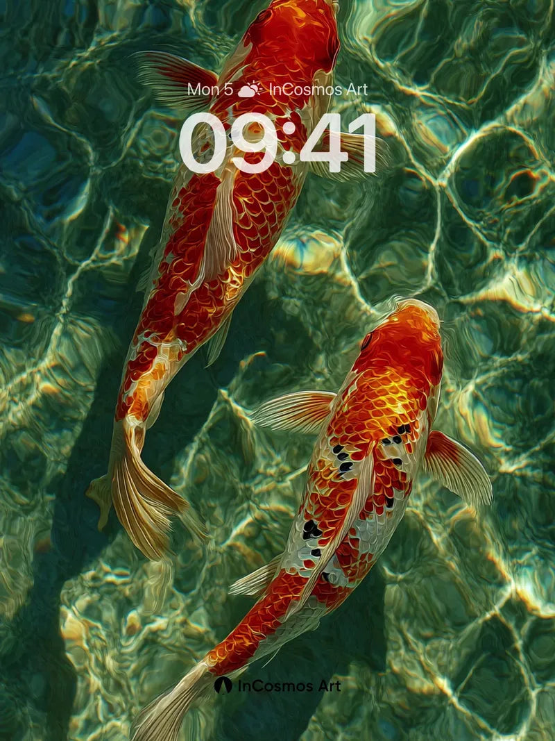 Serenity Koi Wallpaper with Liquid Light