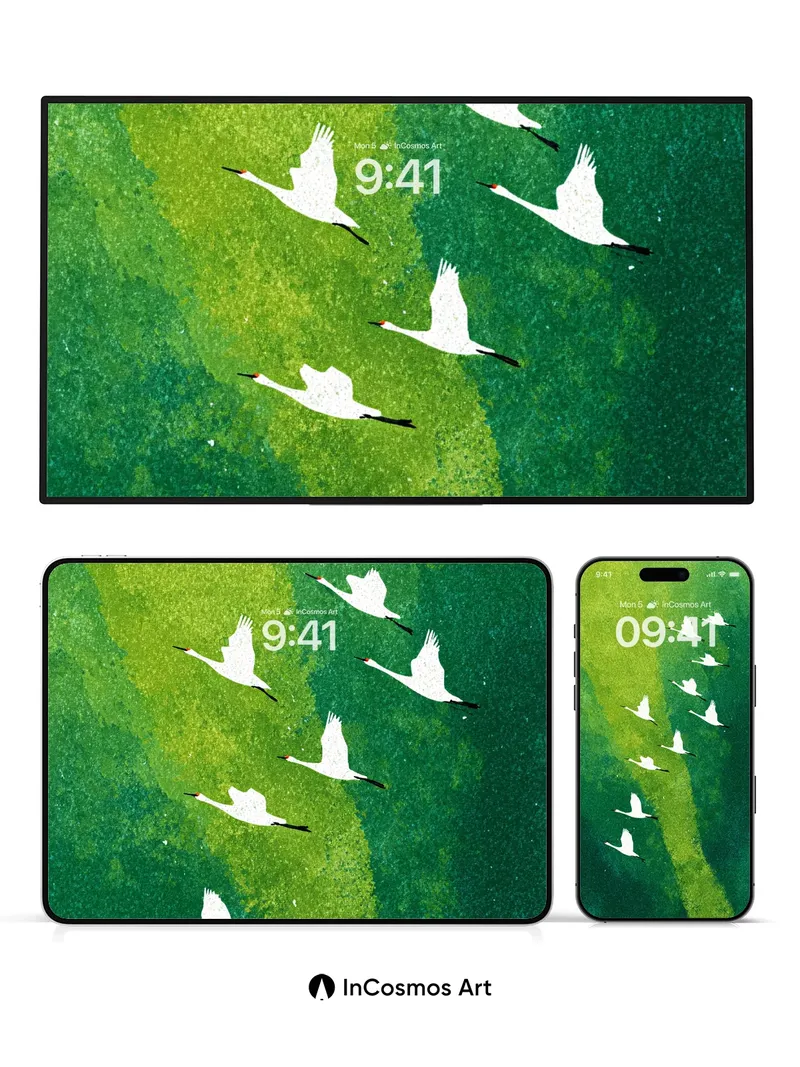 Serenity Flight Wallpaper with Emerald Currents