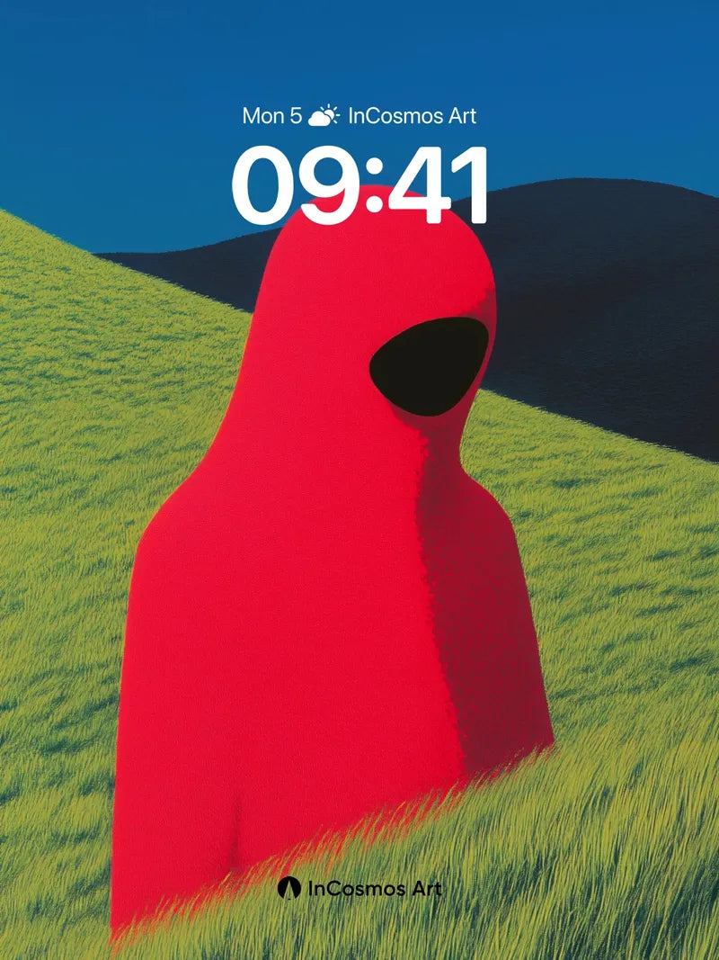 Silent Sentinel Wallpaper with Crimson Veil