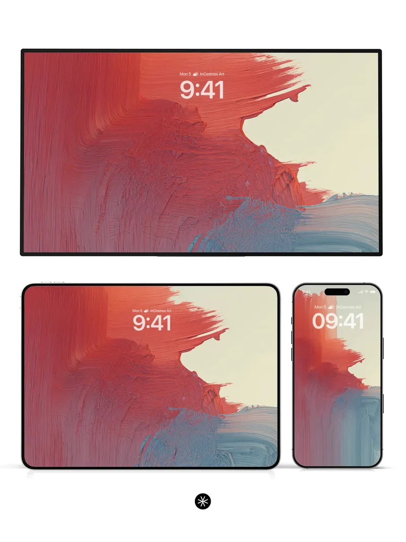 Fluid Gradient Abstract Wallpaper Brushstroke Fusion