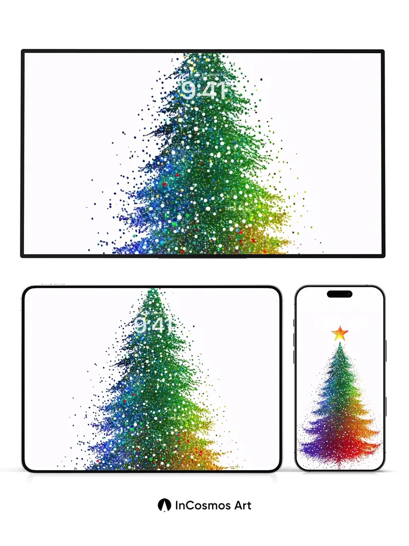 Rainbow Sparkle Wallpaper with Star Crown