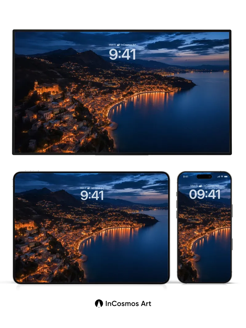 Cobalt Hush Wallpaper with Golden Veins