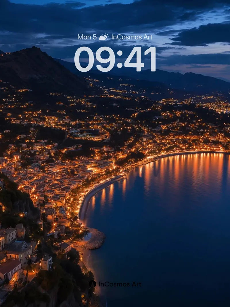 Cobalt Hush Wallpaper with Golden Veins