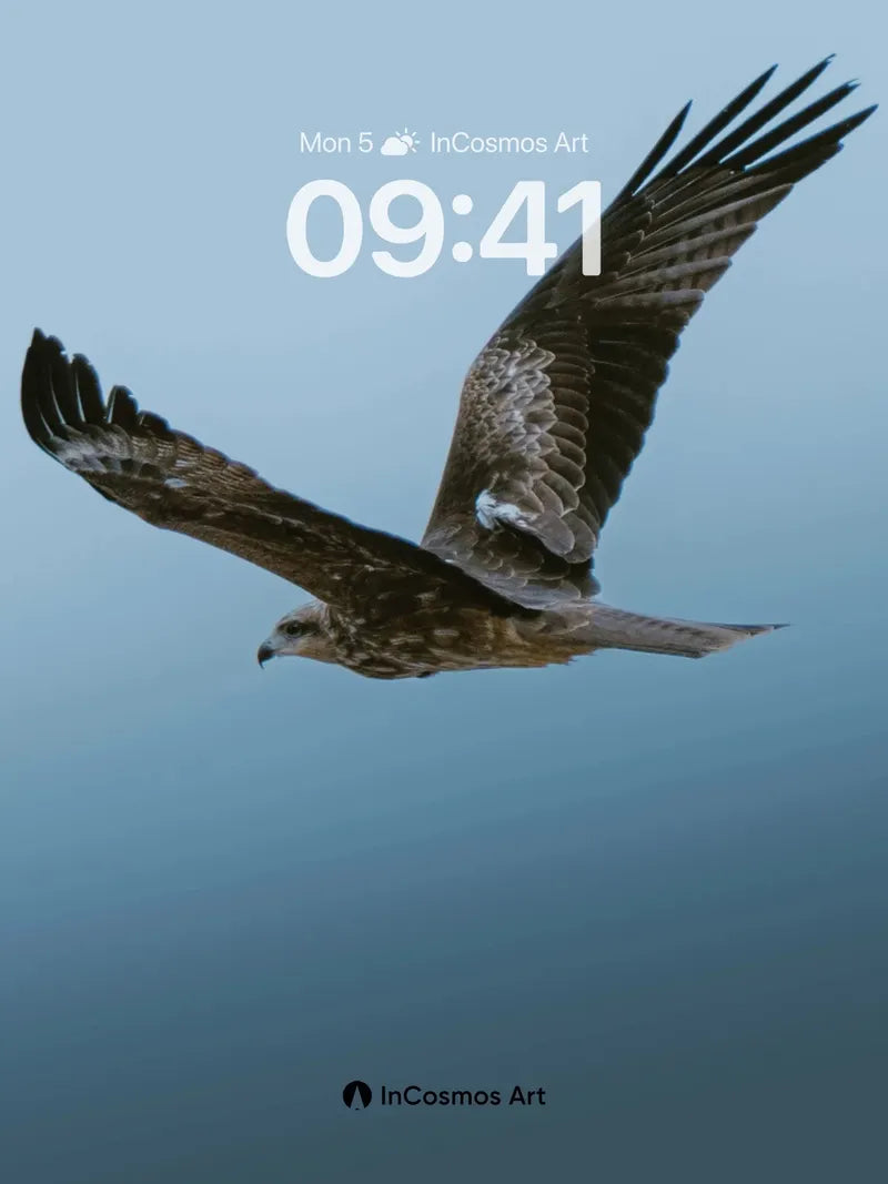 Sovereign Sky Glide Wallpaper with Feathered Grace