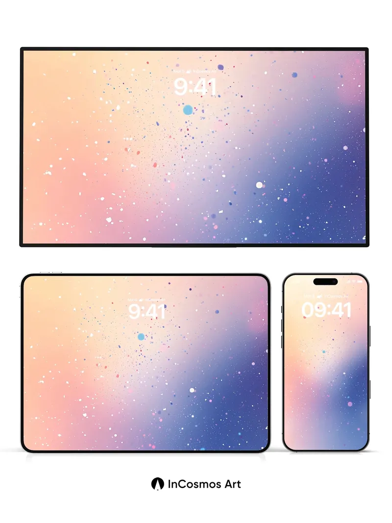 Cosmic Hush Wallpaper with Floating Particles