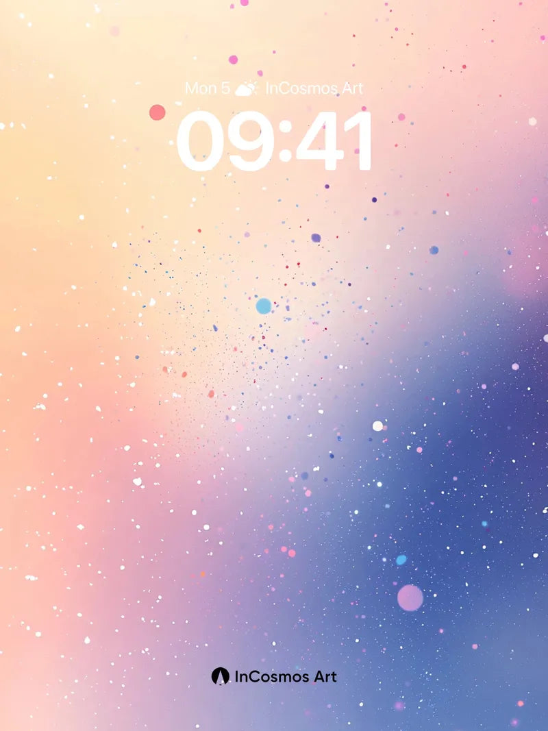 Cosmic Hush Wallpaper with Floating Particles