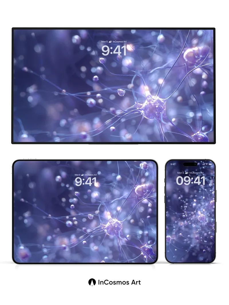 Luminous Neural Web Wallpaper with Electric Pulse