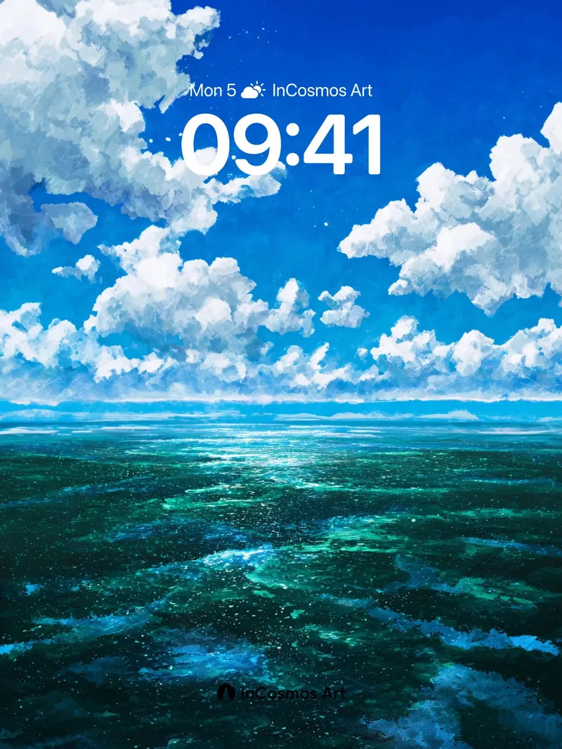 Azure Reverie Wallpaper with Cloud-Brushed Depths