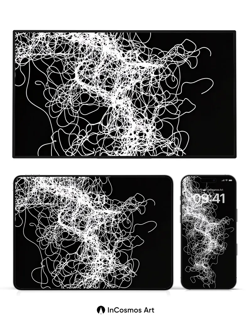 Chaotic Thread Wallpaper with Electric Veins