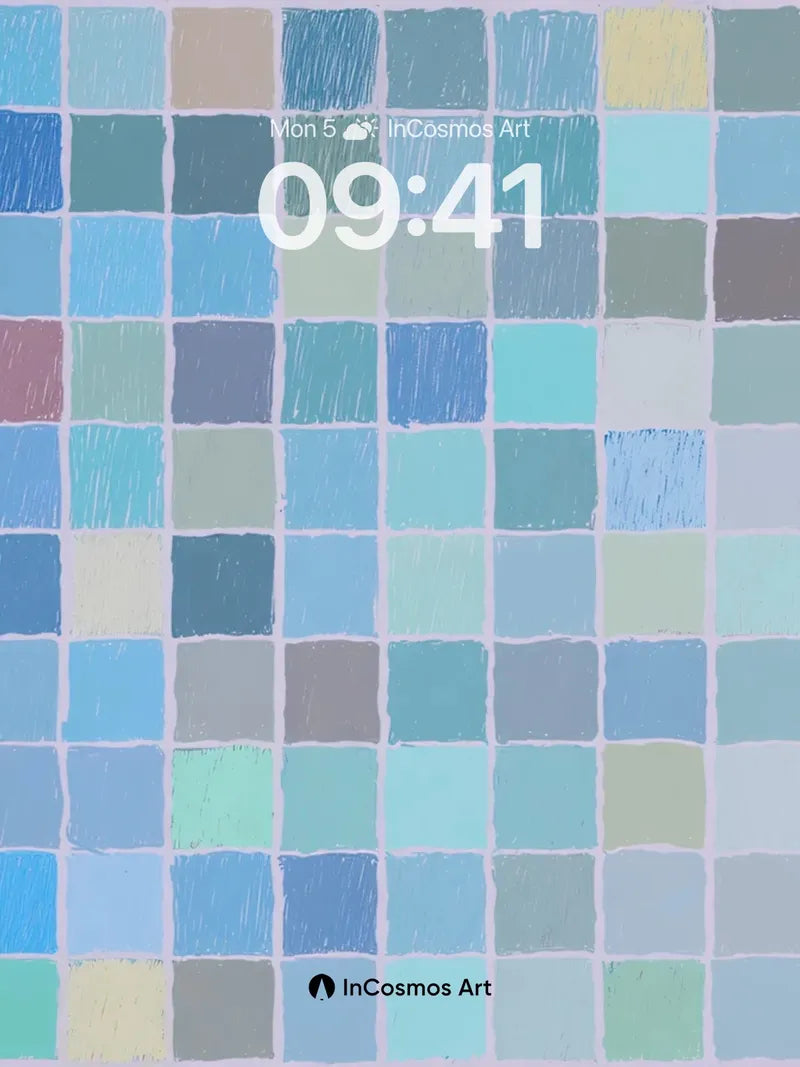 Soft Grid Mosaic Wallpaper in Pastel Hues wallpaper for iPhone, iPad & Mac
