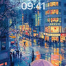 Neon Rainfall Wallpaper with Cherry Blossom Whispers wallpaper for iPhone, iPad & Mac