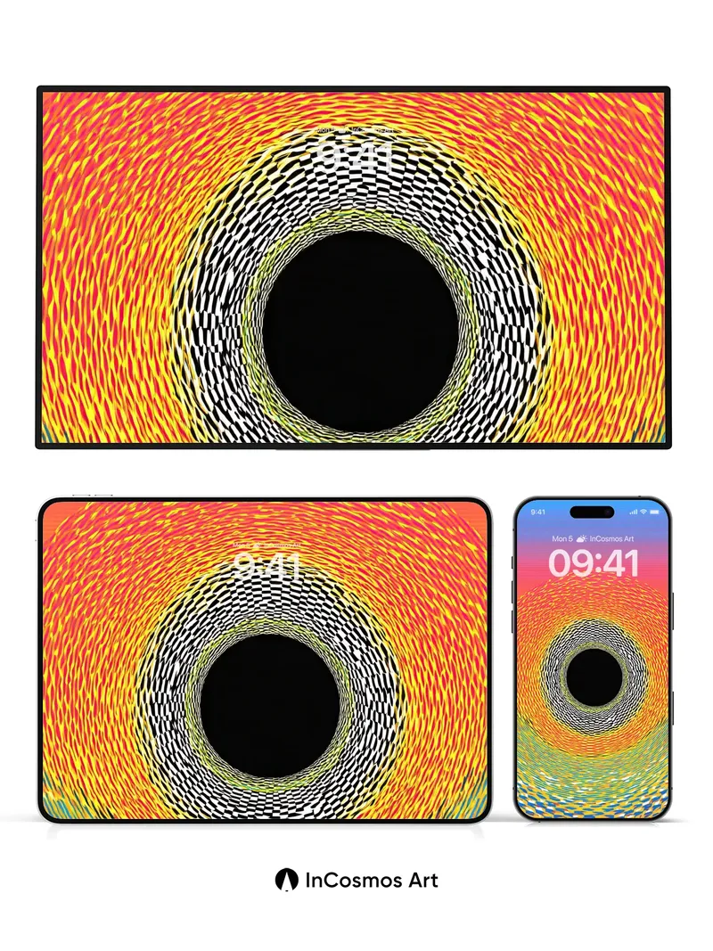 Hypnotic Spiral Wallpaper with Checkerboard Core